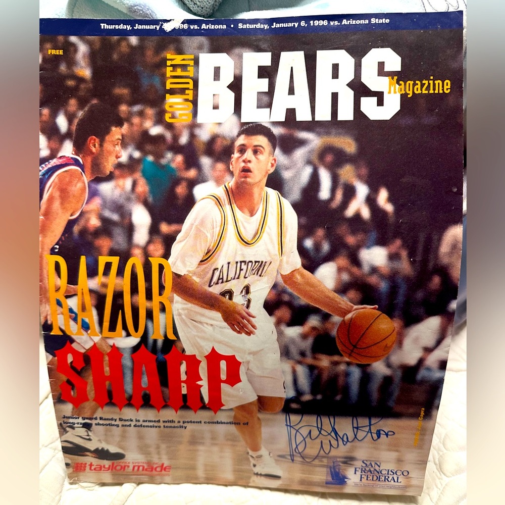 Golden Bears  Magazine 1996. Signed by Bill Walton